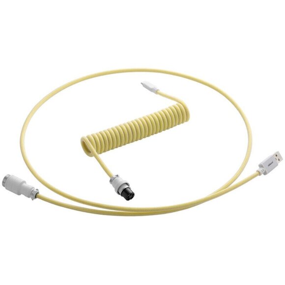 CableMod Pro Coiled Keyboard Cable USB-C to USB Type A, Lemon Ice - 150cm - Picture 1 of 3